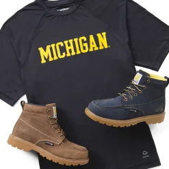 Wolverine X Valiant University Of Michigan Floorhand Moc Toe Work Boot